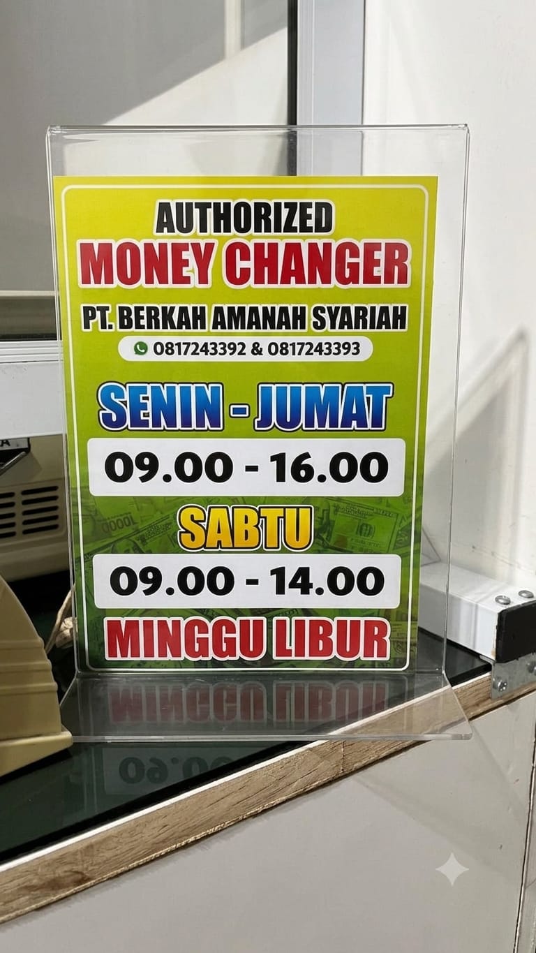 Money Changer Penukaran Uang Asing PT. Berkah Amanah Syariah